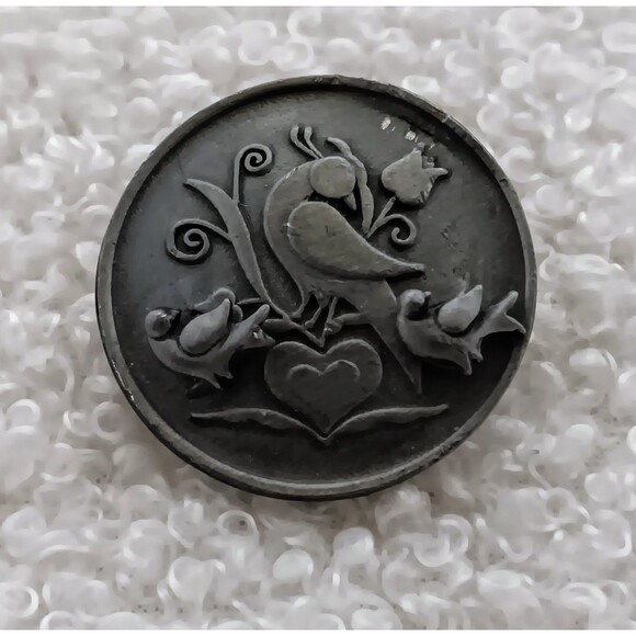 Vintage Torino Pewter Bird Brooch & Earrings Set - Picture 2 of 14